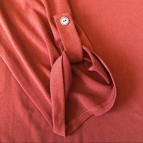 NWT: Burnt Orange Keyhole Blouse w/ Sparkle Charm - Picture 6 of 16